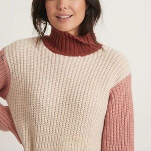 NWT Marine Layer Juniper Oversized Turtleneck in Colorblock Size S